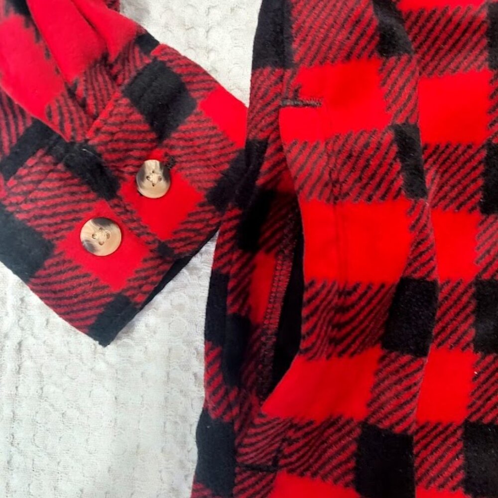 Lee Riders Women's Polar Fleece Top Small Red/Black‎ Plaid With Pockets New - Picture 13 of 14